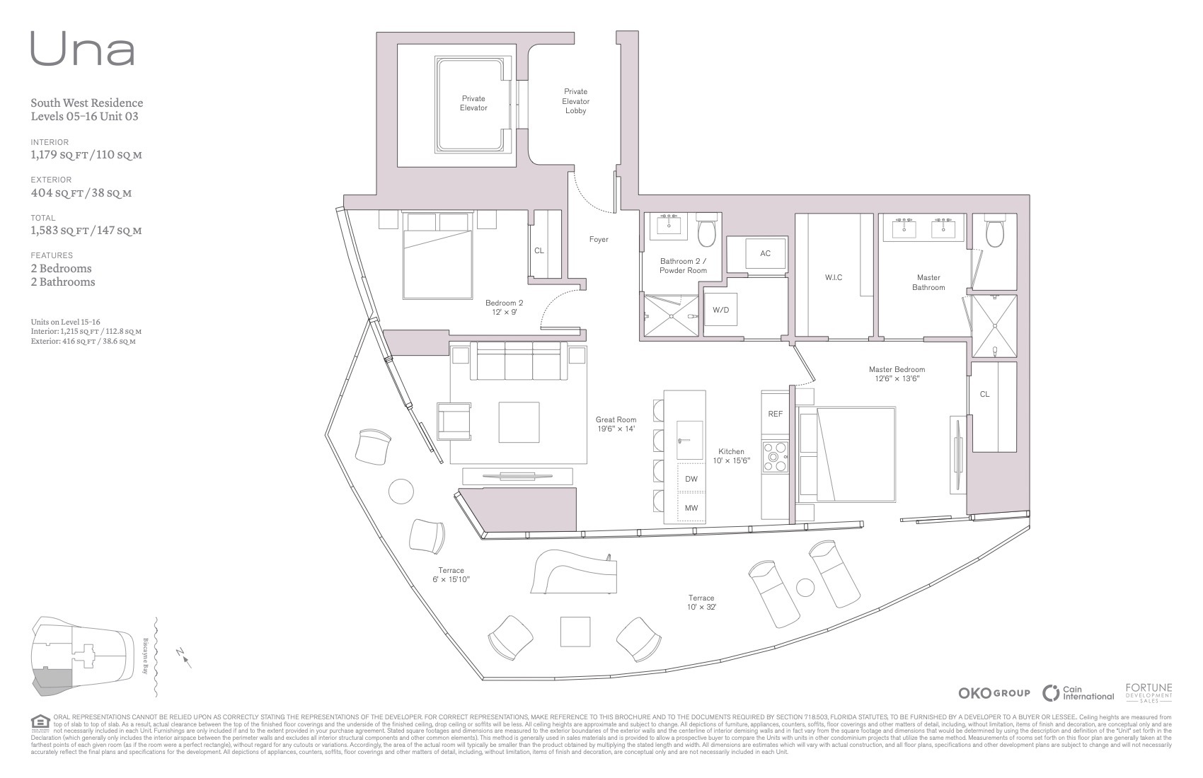 Floor Plan for Una Residences Floor Plans, SW 5-16 Unit 03